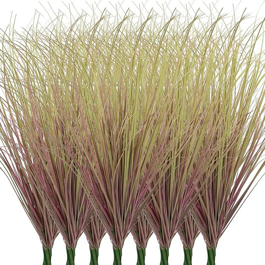 24Pcs Artificial Grass Plants, Faux Shrubs Wheat Grass, Artificial Tall Grass Fake Plants for Outdoor Decor,Artificial Greenery Stems Weed for Room Indoor Home Decor（Light Purple）
