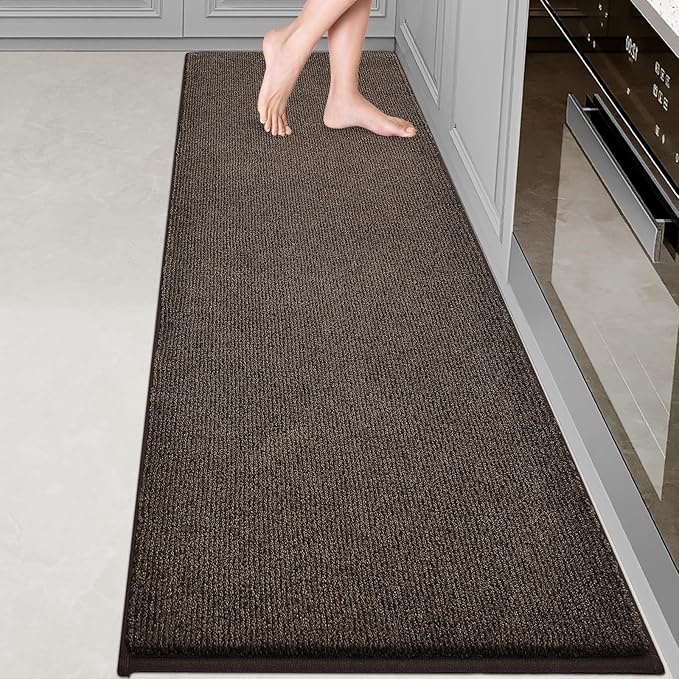 Washable Kitchen Rug 24" x 82" / 60cm x 210cm, Non Slip Kitchen Mat for Floor, Absorbent Indoor Entryway Runner Rug for Hallway, Laundry, Bathroom, Bedroom (Roll Packing)