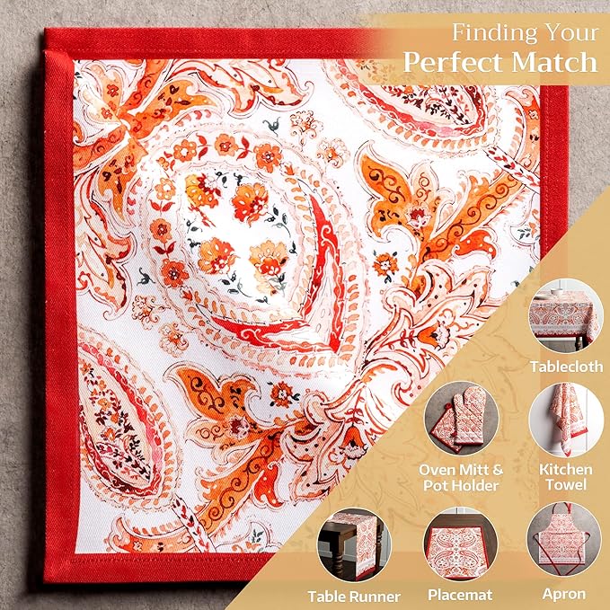 Maison d' Hermine Cloth Napkins Set of 4 100% Cotton Everyday Reusable Square Napkins Cloth Washable, Dinner, Party, Wedding, Restaurant (Orient, 20" x 20")