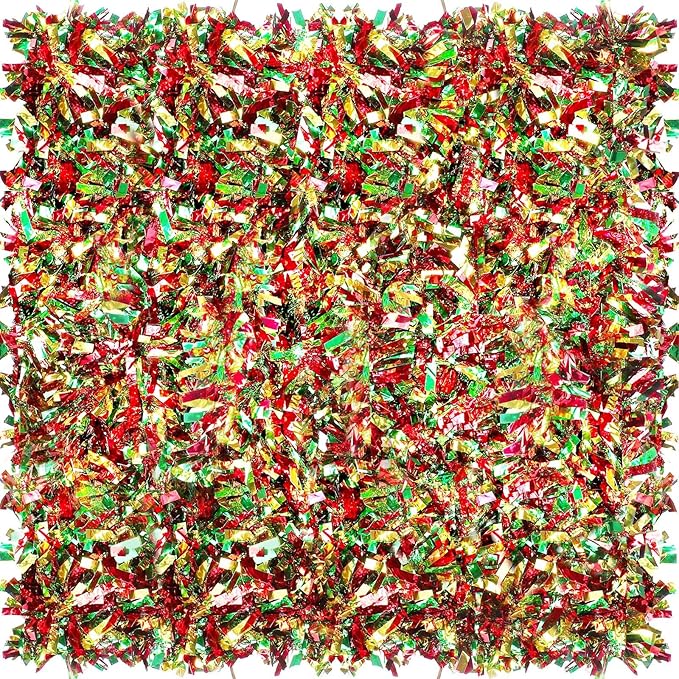 Dingion 59 Feet Christmas Tinsel Garland Metallic Twist Ornaments Hanging Glitter Xmas Garland for Christmas Tree Indoor Outdoor Decoration Party Supplies