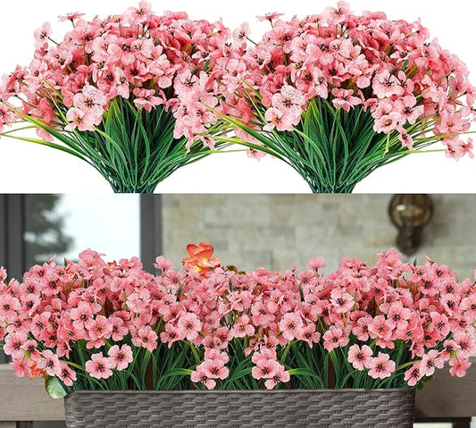 20 Bundles Artificial Flowers for Outdoors or Indoor Garden Home Decoration,No Fade Fake Flowers Faux Plants for Decoration Hanging Planters,Porch Window Box Garden Wedding Farmhouse Fake Plants