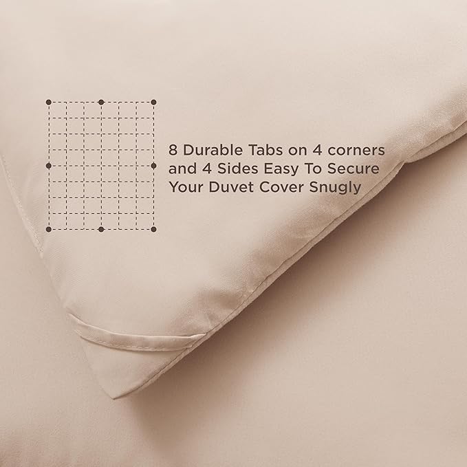 Bedsure Comforter Duvet Insert - Quilted Comforters Twin XL Size, All Season Duvet, GentleSoft Down Alternative Bedding, with 8 Tabs, Gifts for Women/Men, Beige, Twin XL 92 x 68 Inches