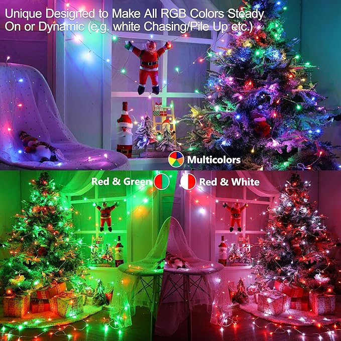 Brizled RGB Christmas Lights, 66ft 200 LED Color Changing Christmas Light with Remote, Dimmable Christmas Lights Outdoor Indoor Waterproof Halloween String Light, Xmas Tree Lights for Christmas Party