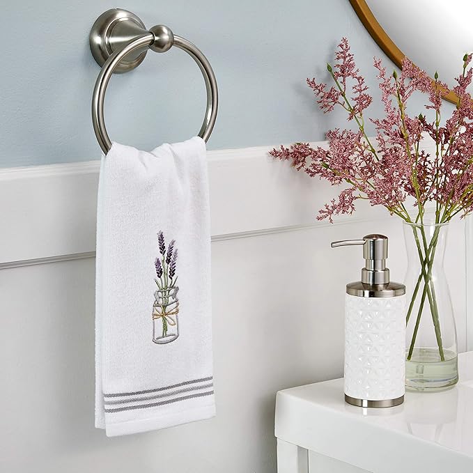 SKL Home by Saturday Knight Ltd. Lavender Hand Towel (2-Pack), White , 16x25