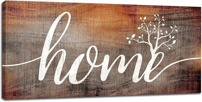 Large Farmhouse Home Wall Art Home Word Sign Pictures Wall Decor Rustic Home Quotes Canvas Painting Print Modern Family Decor Artwork Framed for Living Room Bathroom Master Bedroom Dining room 60"x30"