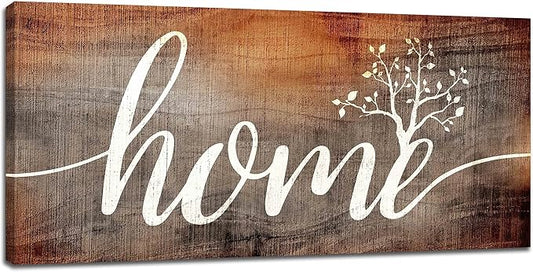 Large Farmhouse Home Wall Art Home Word Sign Pictures Wall Decor Rustic Home Quotes Canvas Painting Print Modern Family Decor Artwork Framed for Living Room Bathroom Master Bedroom Dining room 60"x30"