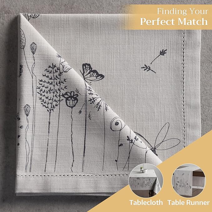 Maison d' Hermine Cloth Napkins Set of 4 100% Cotton Everyday Reusable Square Napkins Cloth Washable, Dinner, Party, Wedding, Restaurant, Spring/Summer (Flore, 20" x 20")