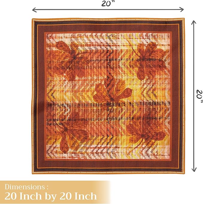 Maison d' Hermine Cloth Napkins Set of 4 100% Cotton Everyday Reusable Square Napkins Cloth Washable, Dinner, Party, Wedding, Restaurant (Thanksgiving Tartan, 20" x 20")