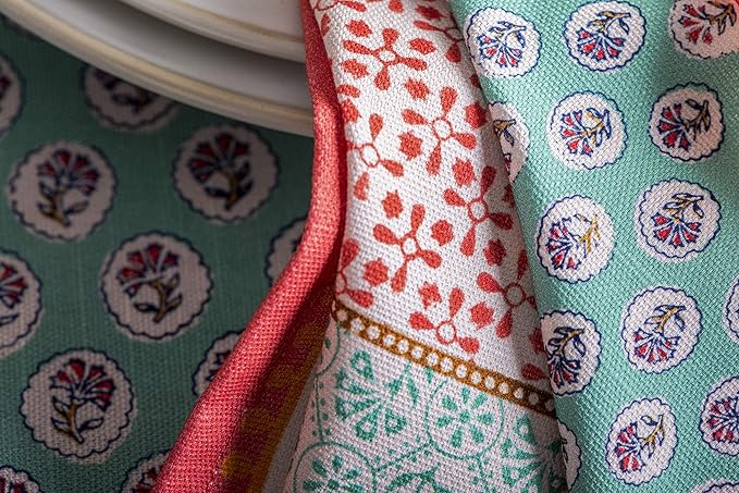 Maison d' Hermine Cloth Napkins Set of 4 100% Cotton Everyday Reusable Square Napkins Cloth Washable, Dinner, Party, Wedding, Restaurant, Spring/Summer (Provence, 20" x 20")