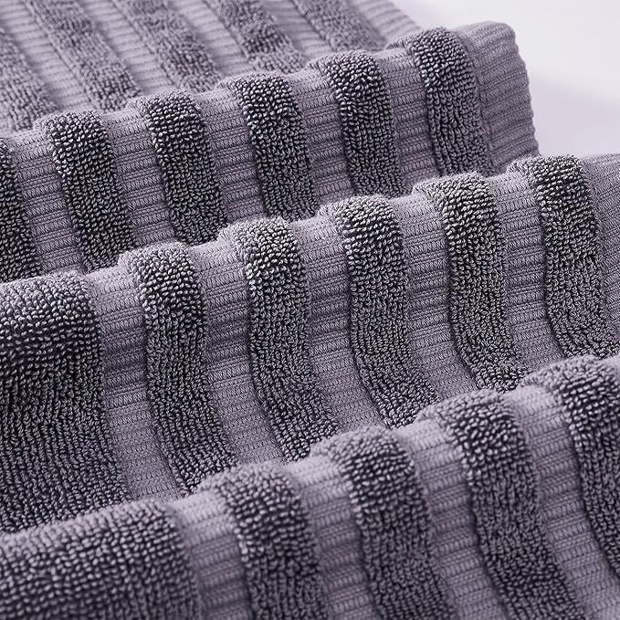 Modern Threads Organic Vines 6-Piece 100% Cotton Towel Set – Yarn Dyed Jacquard & Solid – Includes 2 Bath Towels, 2 Hand Towels, 2 Washcloths – Absorbent, Quick Dry, Soft & Durable – Lavender