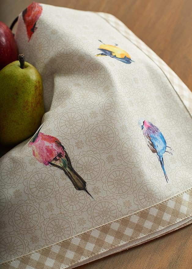 Maison d' Hermine Cloth Napkins Set of 4 100% Cotton Everyday Reusable Square Napkins Cloth Washable, Dinner, Party, Wedding, Restaurant, Spring/Summer (Birdies On Wire, 20" x 20")