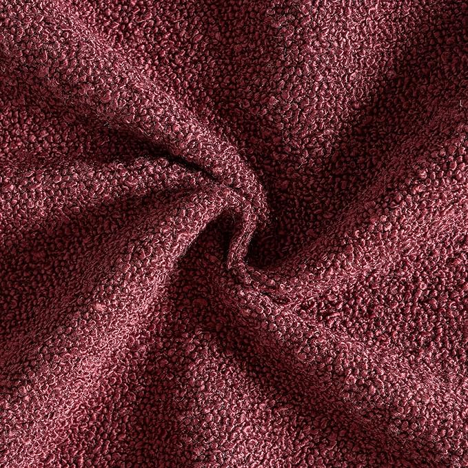 MIULEE 18x18 Inch Decorative Pillow Covers for Couch Bed Set of 2 Textured Boucle Neutral Throw Pillows Burgundy Accent Solid Cushion Pillowcase Cozy Soft Sofa Livingroom Home Decor