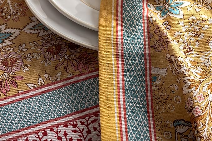 Maison d' Hermine Cloth Napkins Set of 4 100% Cotton Everyday Reusable Square Napkins Cloth Washable, Dinner, Party, Wedding, Restaurant, Spring/Summer (Marquise, 20" x 20")