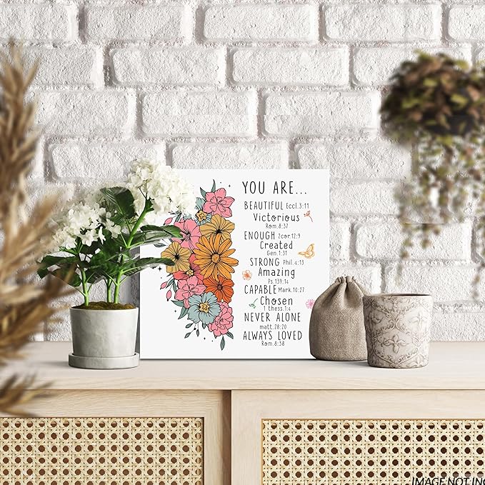 SSQBZU Christian Gifts: 'You Are Beautiful' Wood Box Sign, Christian Home Decor Accents for Christmas, Birthday, Thanksgiving, Easter & More
