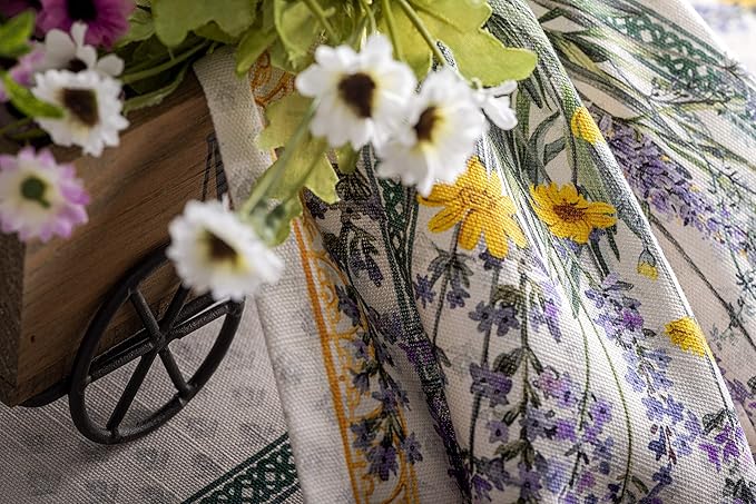 Maison d' Hermine Cloth Napkins Set of 4 100% Cotton Everyday Reusable Square Napkins Cloth Washable, Dinner, Party, Wedding, Restaurant, Spring/Summer (Fanny Lavender, 20" x 20")