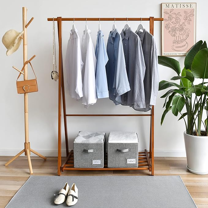 GRANNY SAYS Closet Organizers and Storage, Fabric Storage bins with Label Holder, Shelf Baskets for Organizing Bedroom, Decorative Storage Containers for Wardrobe, Dark Gray, Extra Large, 3-Pack