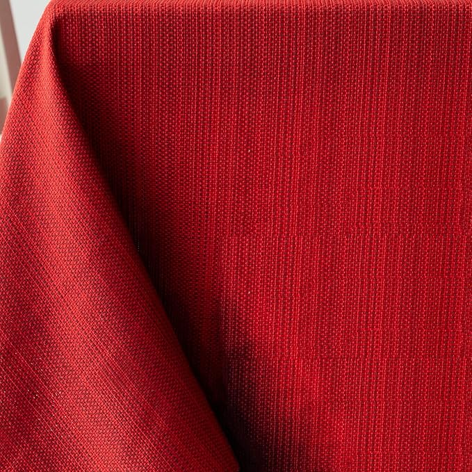 Benson Mills Cameron Textured Fabric Table Cloth, for Everyday, Parties, Holiday, Winter, and Christmas Tablecloth (60" x 104" Rectangular, Millennium Red)