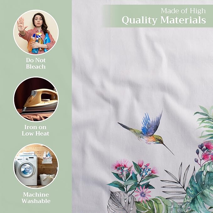 Maison d' Hermine Cloth Napkins Set of 4 100% Cotton Everyday Reusable Square Napkins Cloth Washable, Dinner, Party, Wedding, Restaurant, Spring/Summer (Tropiques, 20" x 20")