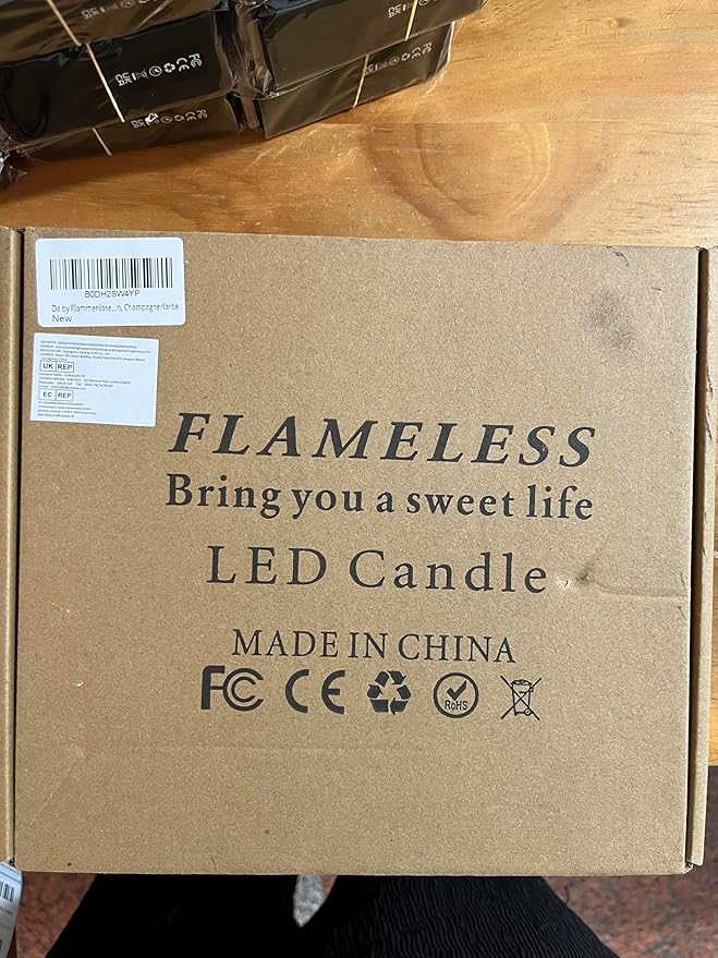 Da by Flameless Candle Light, Battery Candle with recessed String Lights, 5 flameless Candles with 11-Key Remote Control, 24-Hour Timer Function, Champagne Color