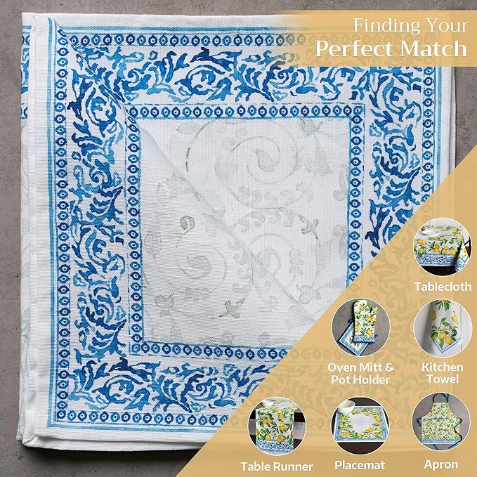 Maison d' Hermine Cloth Napkins Set of 4 100% Cotton Everyday Reusable Square Napkins Cloth Washable, Dinner, Party, Wedding, Restaurant, Spring/Summer (Cedrat, 20" x 20")