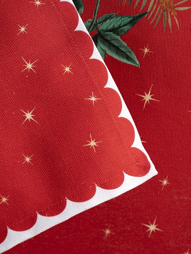 Maison d' Hermine Cloth Napkins Set of 4 100% Cotton Everyday Reusable Square Napkins Cloth Washable, Dinner, Party, Wedding, Restaurant (Noel, 20" x 20")