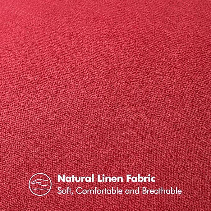 MIULEE Decorative Linen Pillow Covers 18x18 Inch Red Boho Farmhouse Neutral Couch Throw Pillows for Bed Pack of 2 Accent Modern Pillowcase Sofa Livingroom Home Decor