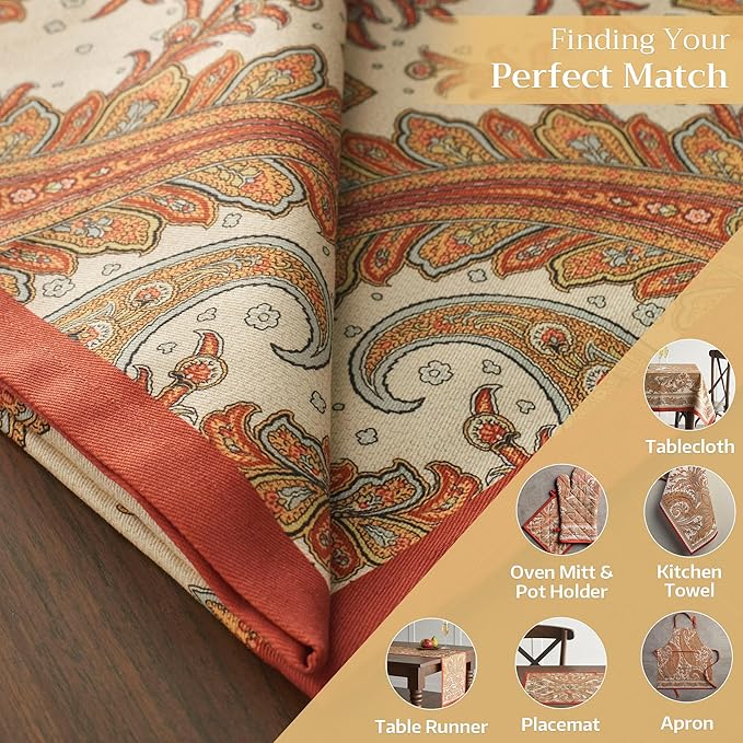 Maison d' Hermine Cloth Napkins Set of 4 100% Cotton Everyday Reusable Square Napkins Cloth Washable, Dinner, Party, Wedding, Restaurant (Kashmir Paisley, 20" x 20")