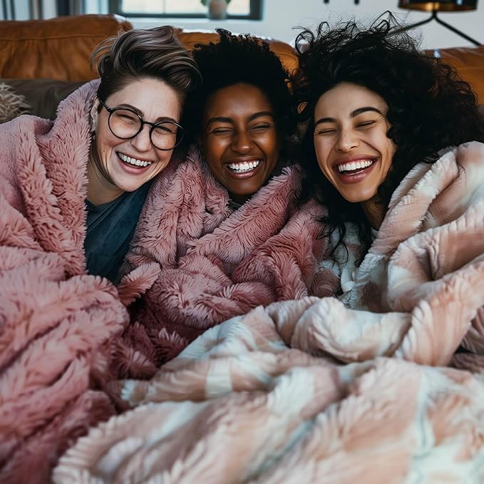 Bedsure GentleSoft Fluffy Dusty Pink King Size Blanket for Bed, Thick Soft Sherpa Faux Fur Fleece Bedding Fuzzy Plush Winter Warm Heavy Big Large King Blanket, Cozy Pink Gifts for Men Women, 108x90