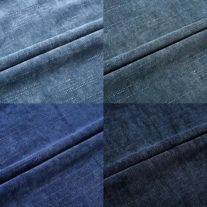 Set of 4 Soft Textured Decorative Throw Pillow Covers 16x16 Inch Cozy Farmhouse Cushion Cover Square Accent Pillow Cases for Bed Couch Sofa Living Room, Blue Series