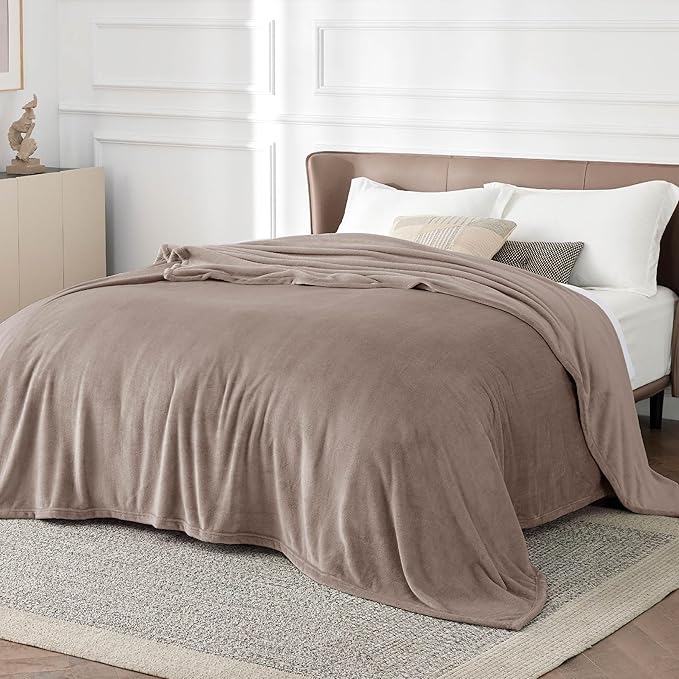 Bedsure GentleSoft Fleece King Size Blankets for Bed Mocha Brown - Soft Lightweight Plush Cozy Fuzzy Luxury Microfiber, 108x90 inches