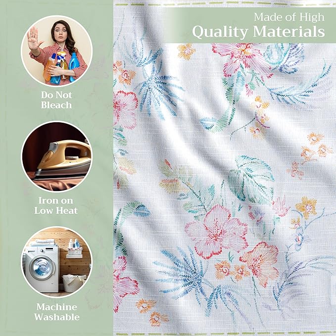 Maison d' Hermine Cloth Napkins Set of 4 100% Cotton Everyday Reusable Square Napkins Cloth Washable, Dinner, Party, Wedding, Restaurant, Spring/Summer (Paradise Island, 20" x 20")