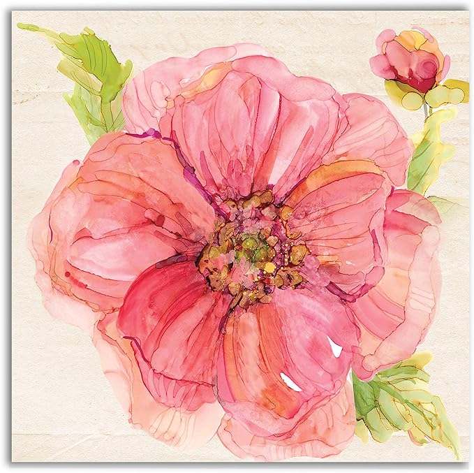 Wexford Home Botanical Peony Gallery Wrapped Canvas Wall Art, 40x40