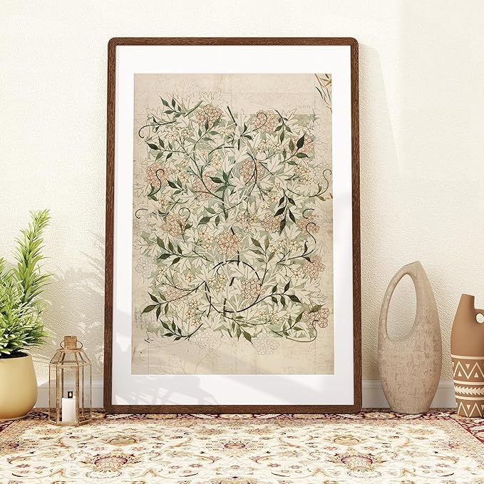 24x36 Poster Frame for Wall, 24 by 36 Picture Frame - Solid Oak Wood & Tempered Glass, Rustic 24 x 36 Wood Frame for Home Decor, 23x36 Picture Frame with Mat for 20x30, Walnut Color, 1 Pack