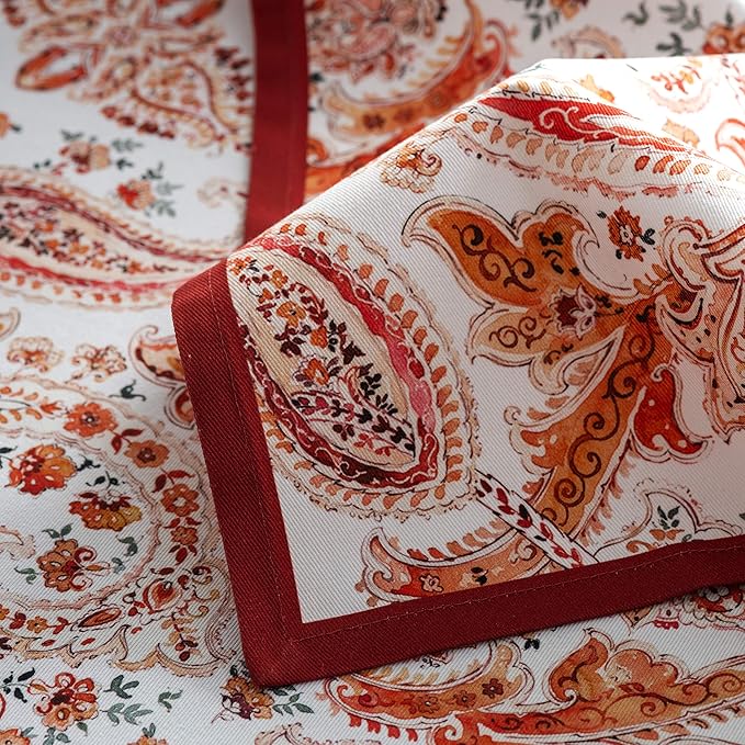 Maison d' Hermine Cloth Napkins Set of 4 100% Cotton Everyday Reusable Square Napkins Cloth Washable, Dinner, Party, Wedding, Restaurant (Orient, 20" x 20")