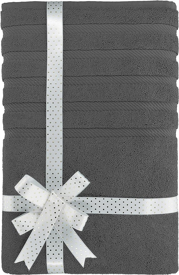 American Soft Linen 35x70 Jumbo Large Bath Towels, 600 GSM 100% Cotton Turkish Bath Sheet, Oversized Luxury Bath Towels for Bathroom Beach and Pool, Dark Gray