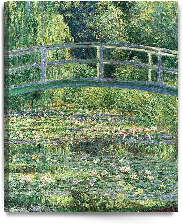 DECORARTS - The Japanese Bridge (The Water-Lily Pond), Claude Monet Art Reproduction. Giclee Canvas Prints Wall Art for Home Decor 30x24