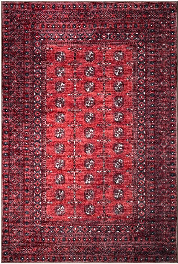 Keen Home Design 10x14 Rug - Machine Washable Area Rug with Non-Slip Backing, Ideal for Living Room, Dining Room, Bedroom - Vintage, Easy Clean, Durable, Low Pile Rug - (9'7" x 14')