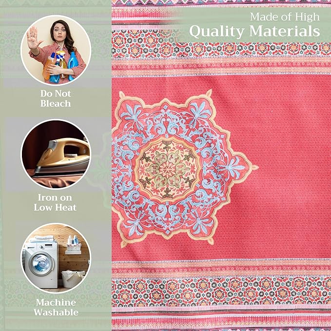 Maison d' Hermine Cloth Napkins Set of 4 100% Cotton Everyday Reusable Square Napkins Cloth Washable, Dinner, Party, Wedding, Restaurant (Ispahan, 20" x 20")