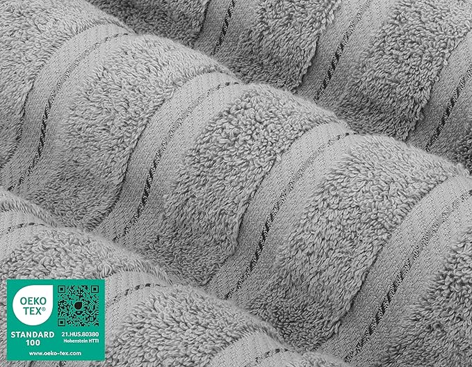 American Soft Linen 35x70 Jumbo Large Bath Towels, 600 GSM 100% Cotton Turkish Bath Sheet, Oversized Luxury Bath Towels for Bathroom Beach and Pool, Light Grey