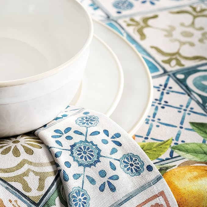 Maison d' Hermine Cloth Napkins Set of 4 100% Cotton Everyday Reusable Square Napkins Cloth Washable, Dinner, Party, Wedding, Restaurant, Spring/Summer (Agrume, 20" x 20")