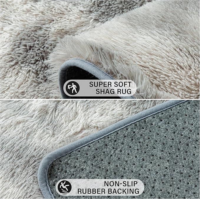 Shag Rug 8x10 for Living Room, Super Soft Modern Plush Rug Non-Slip Large Area Rug Indoor Fuzzy Carpet Fluffy Rugs for Bedroom Home Aesthetic Decor