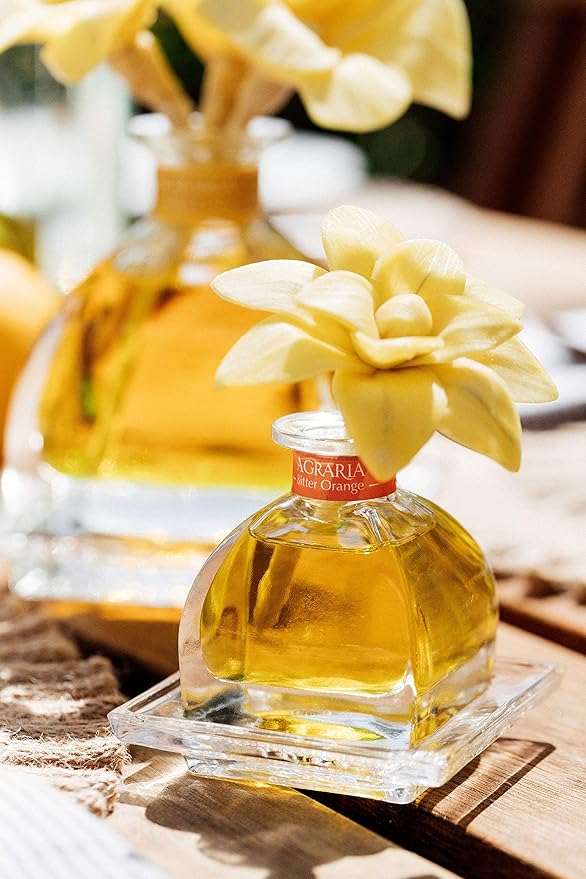 AGRARIA PetiteEssence Flower and Reed Diffuser Set, Hand Crafted Sola Flower Botanical Home Fragrance Diffuser, Scented Oil Reed Diffuser, Flower and Reed Diffuser Gift Set for All Occasions