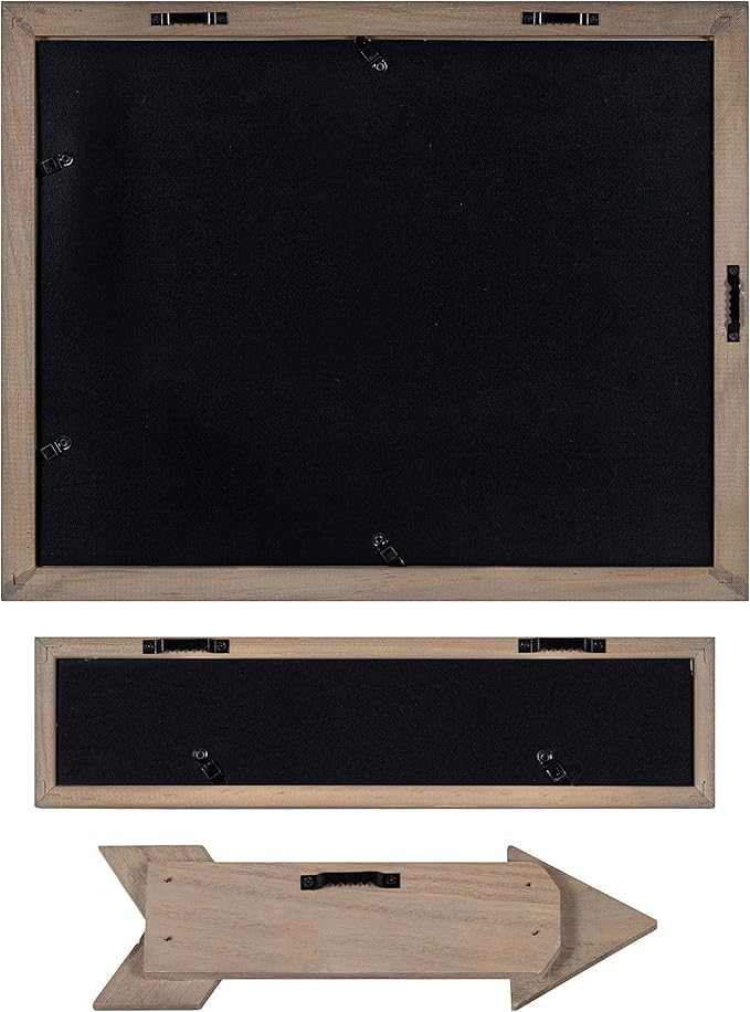 Kate and Laurel Bordeaux Expressions Wall Decor Collection, Set of 10, Industrial Farmhouse Finishes, Assorted Size Frames and Decorative Wall Accents