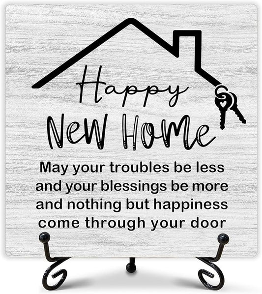 Housewarming Gifts, New Home New Adventure Memories Welcome Home Decorations, Best Gift Ideas for Family Couple, 5 x 5 Inches Living Room Bedroom Kitchen Bathroom Decor-073