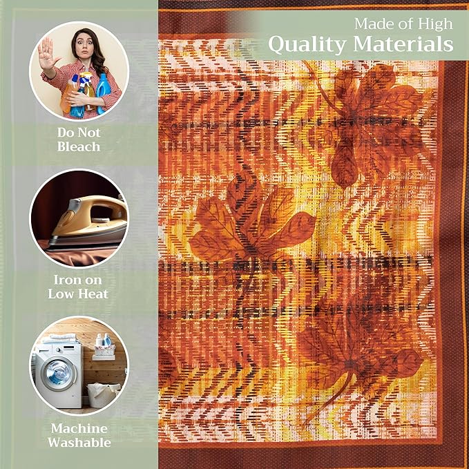 Maison d' Hermine Cloth Napkins Set of 4 100% Cotton Everyday Reusable Square Napkins Cloth Washable, Dinner, Party, Wedding, Restaurant (Thanksgiving Tartan, 20" x 20")