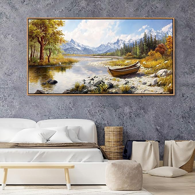 Mofutinpo Mountain Landscape Wall Art - Nature Forest Canvas Art for Living Room, Bedroom & Dining Room - Framed Paintings for Wall Decor - Large Scenic Artwork for Home 24x48IN