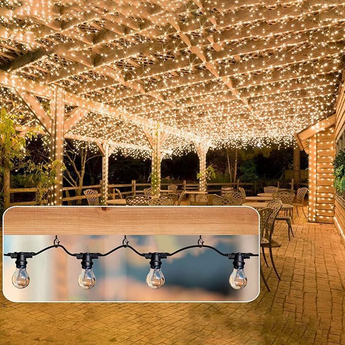 36 PCS Q-Hanger Hooks with Safety Buckle, Windproof Screw Hooks for Outdoor String Lights Hanging Christmas Lights, Plants, with 1 Wing Nut Driver