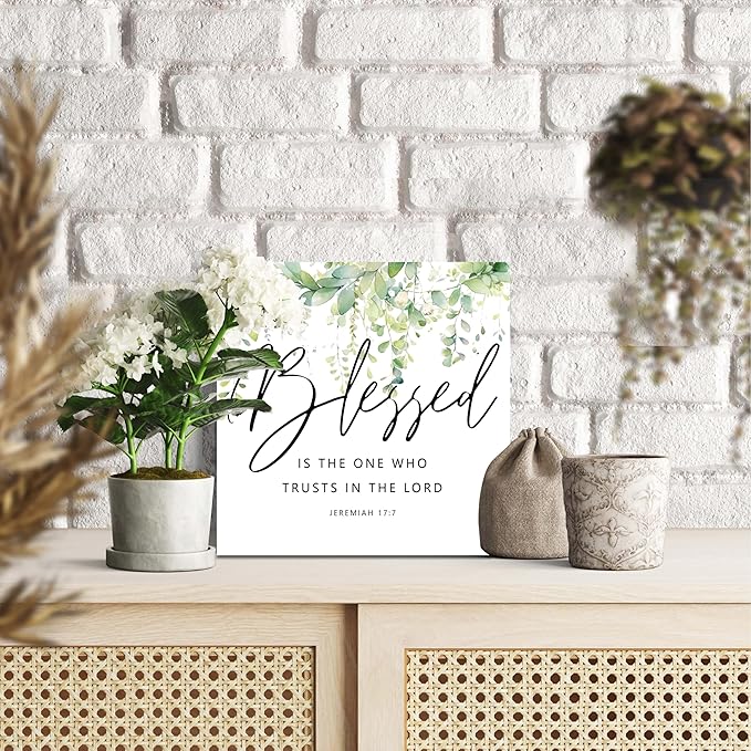 Christian Gifts, ‘Blessed Is The One Who Trusts In The Lord’ Wooden Box Sign Decor, Thanksgiving, Christmas Gifts, Christian Decorations, Christian Home Décor Gifts for Family, Friends, etc.(060)
