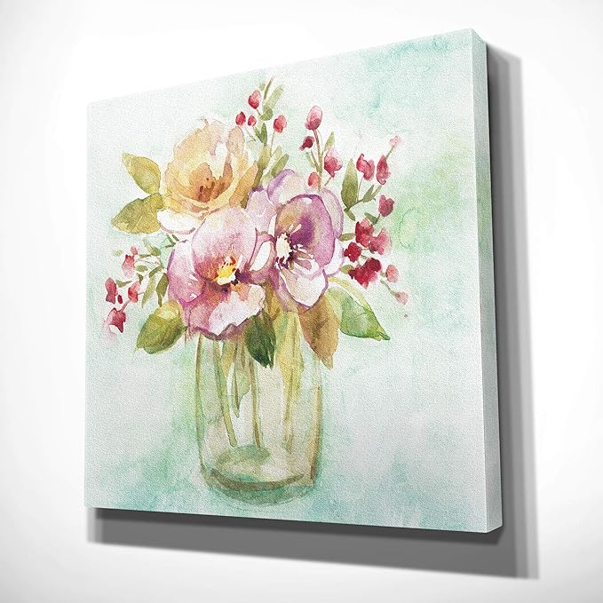 Wexford Home Summer Pansy Gallery Wrapped Canvas Wall Art, 40x40