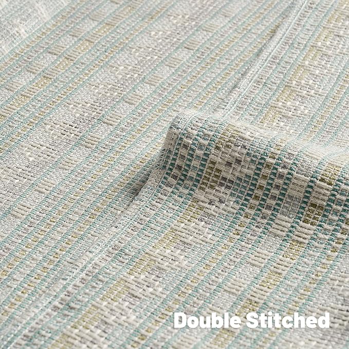 FUTEI Green Blue Decorative Throw Pillow Covers 18x18 Inch Set of 2,Soft Cozy Chenille Jacquard Textured Cushion Case,Boho Home Decor for Couch Bed Living Room